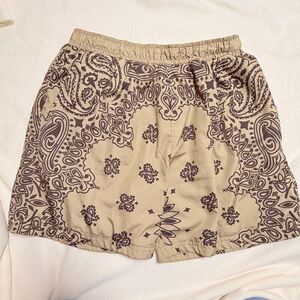 MNML Tan Paisley Women's Cargo Shorts